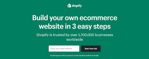 Build with Shopify Shopify homepage