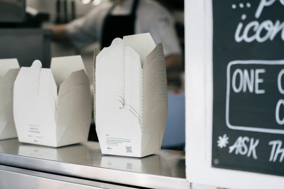 CreditSam Scales Notpla takeawayboxesat TheHiveBeach Cafe Seaweed Packaging