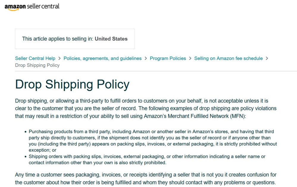 Política de envío directo Amazon Seller Central 1 Política de envío directo Amazon Seller Central 1