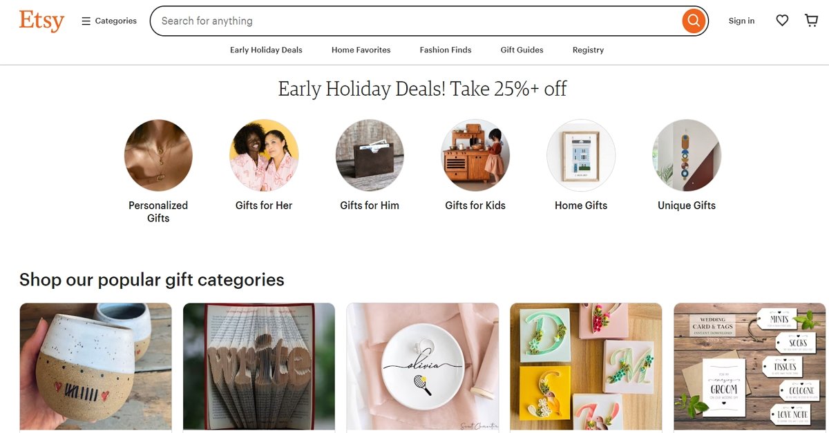 Etsy Etsy Homepage