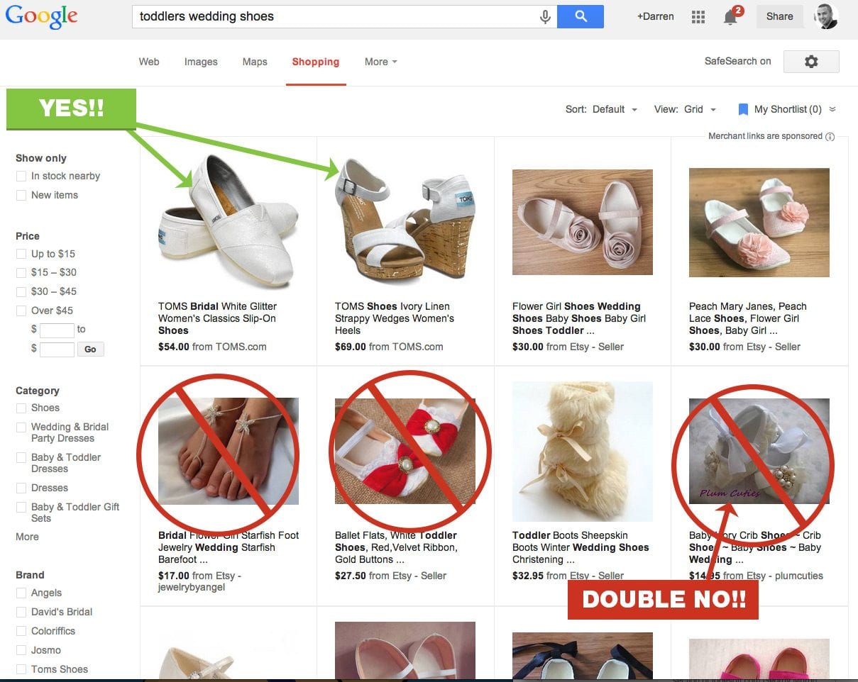Bonnes pratiques Google Shopping Photos Les photos de produits sont un élément essentiel de votre site de commerce électronique et de votre flux de données. Google va sévir contre les mauvaises images dans les résultats d'achat. Les arrière-plans occupés, les filigranes et les logos sont interdits.