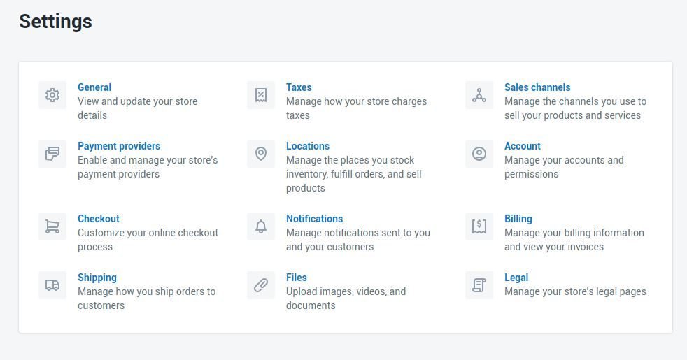 image 6 Shopify Settings