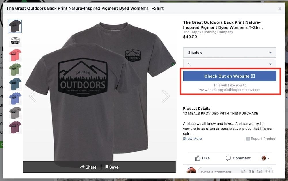 Image 3 paiement sur le site de facebook