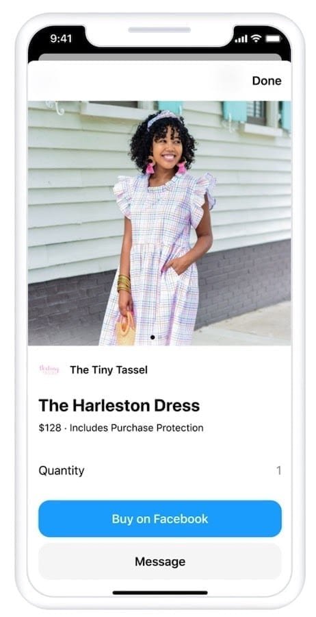 img 5fbd3449b10ee Facebook is making huge changes to their shopping experience with the option to turn your business page into a full end to end ecommerce store including product tags in posts so a visitor can click a Facebook ad and buy instantly on the fully integrated Facebook checkout system (only available in the US at the time of writing).