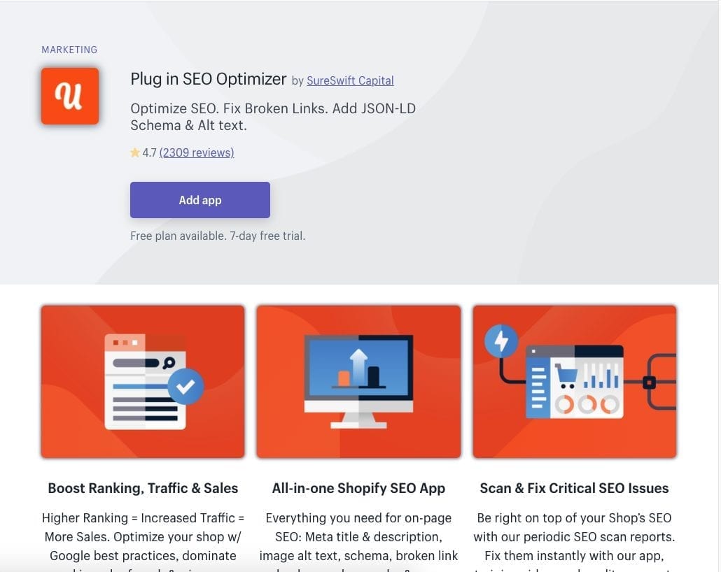 imagen 6061e28f48661 Complemento de la aplicación SEO Optimizer Shopify
