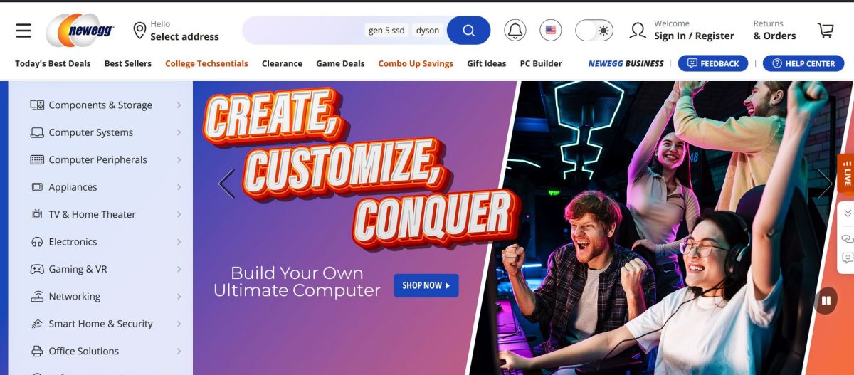 Newegg Newegg homepage