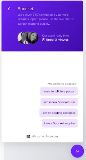 Chat en vivo de Spocket Chat en vivo de Spocket