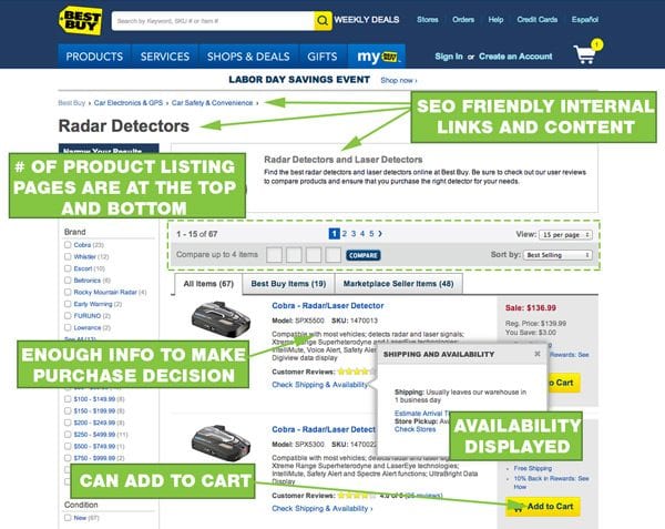 Meilleures pratiques UX Best Buy Best Buy cloue les bases.