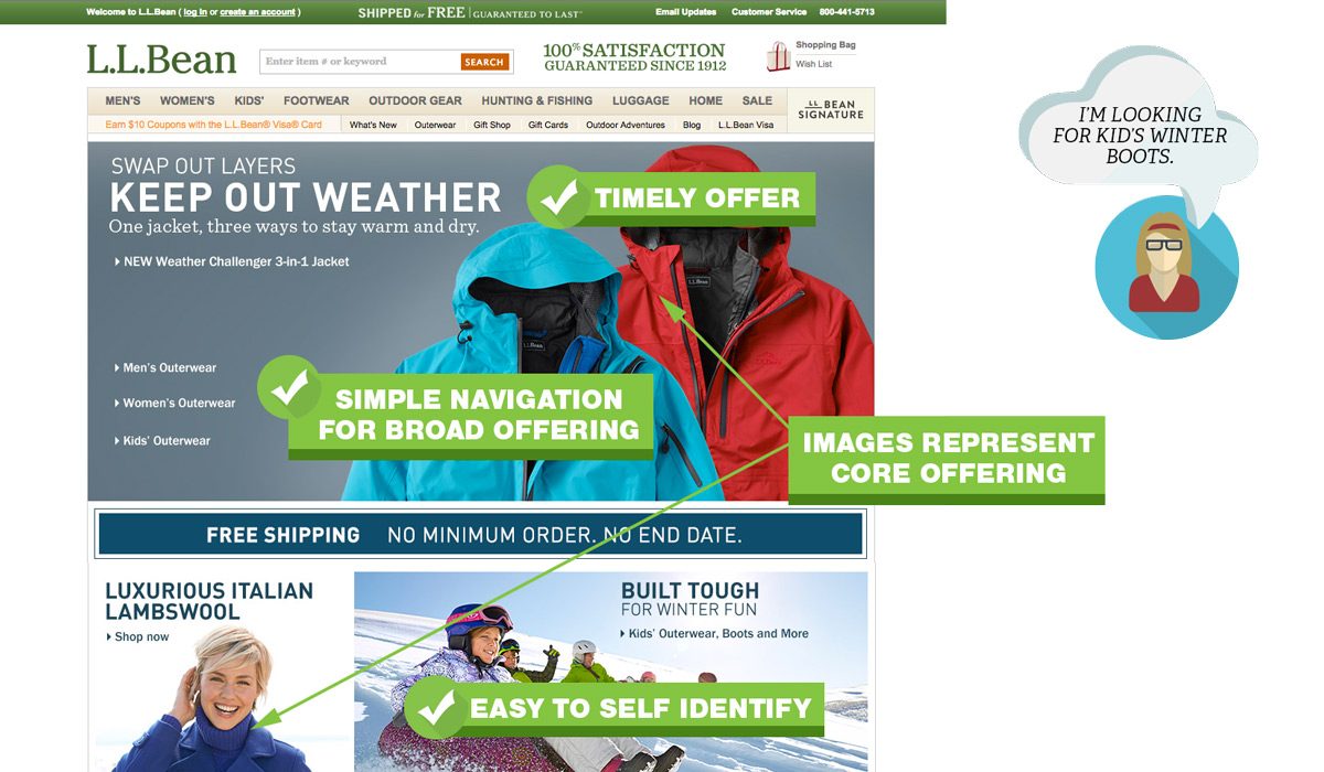 Bonnes pratiques UX Accueil LL Bean UX-Bonnes-Pratiques-LL-Bean-Accueil
