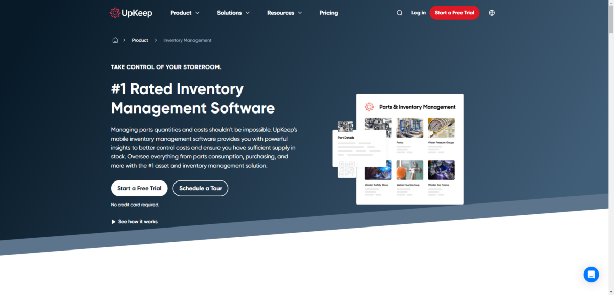 1 Rated Parts Inventory Management Software UpKeep UpKeep Warehouse Management