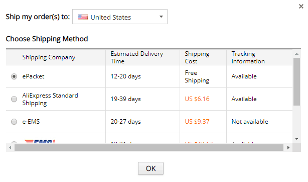 8fa2df17 3287 4f7a b0f7 b72d51497c3a shipping20cost Opciones y costes de envío de Aliexpress