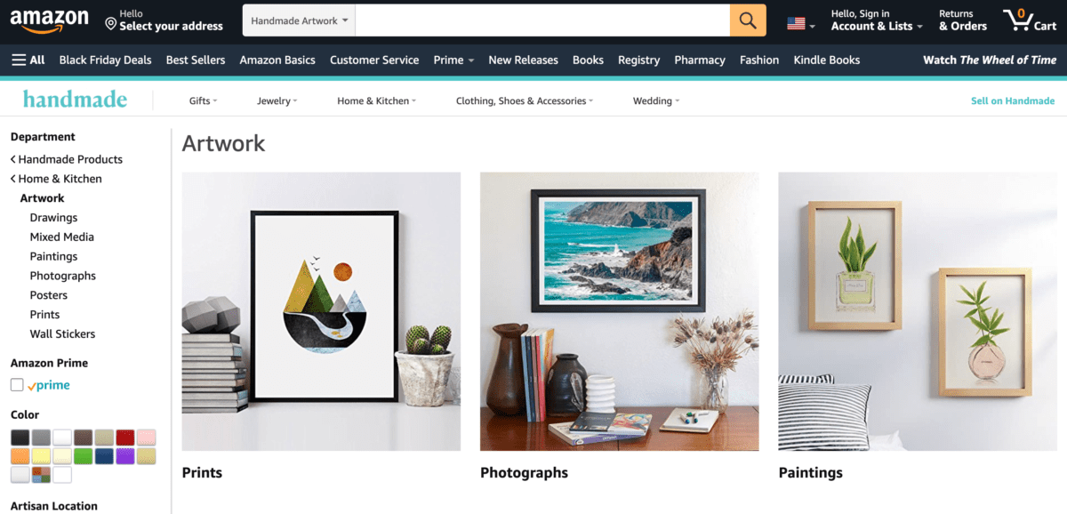 amazon handmade Selling art on amazon