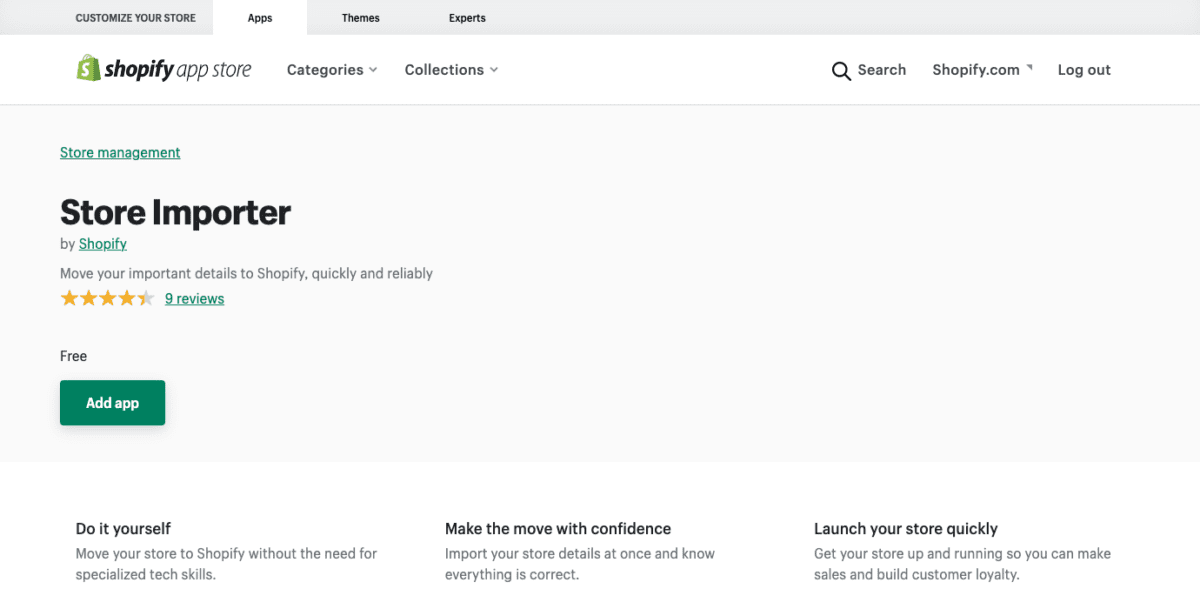 apps.shopify.com store importer surface detailStoreImportersurface inter position1surface intra position4surface typesearchScreenshot Store Importer App