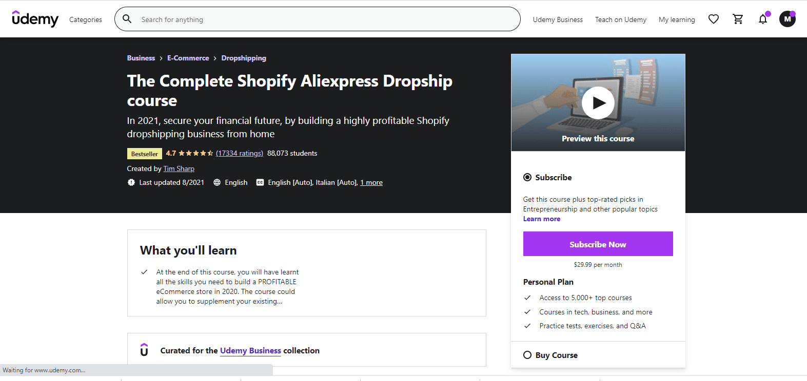 suivre le cours dropship de shopify aliexpress Le cours complet Shopify Aliexpress Dropship