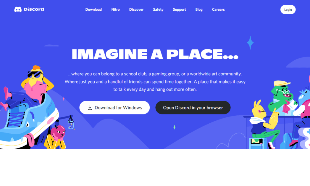 discord.com Capture d'écran Page d'accueil Discord