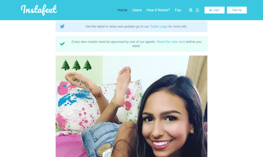 capture d'écran instafeet.com Page d'accueil InstaFeet