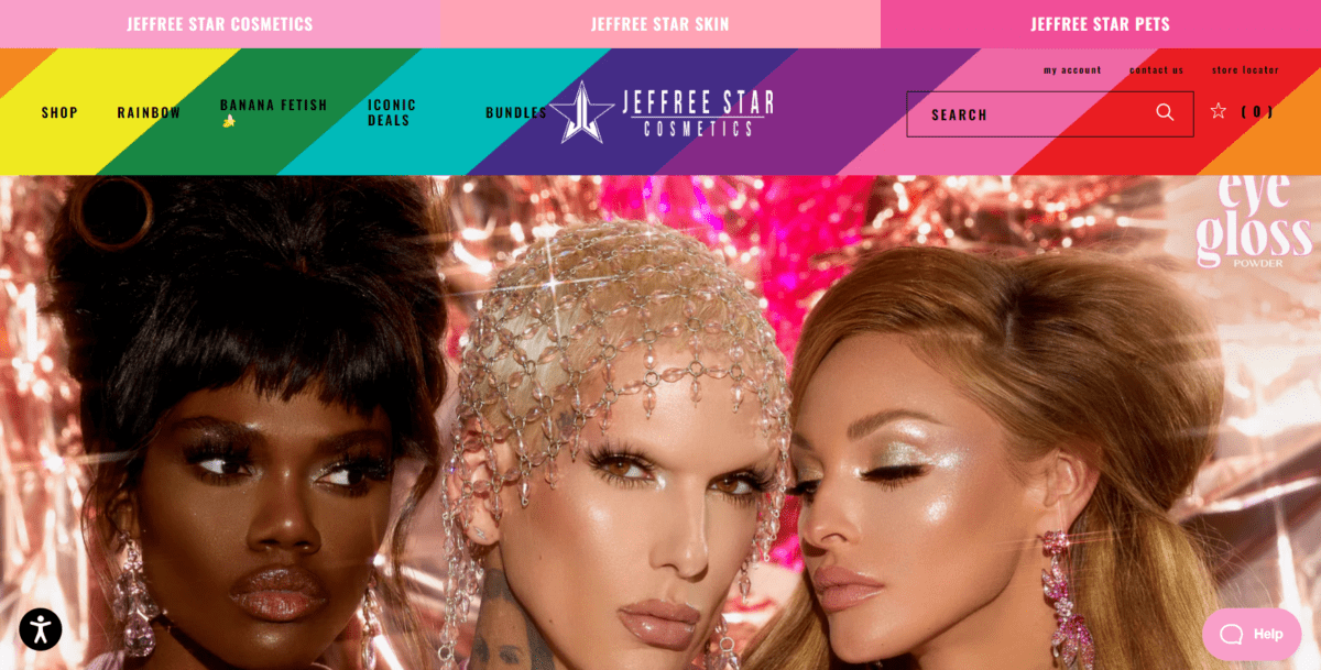 jeffreestarcosmetics.com Screenshot Jeffree Star Cosmetics Homepage