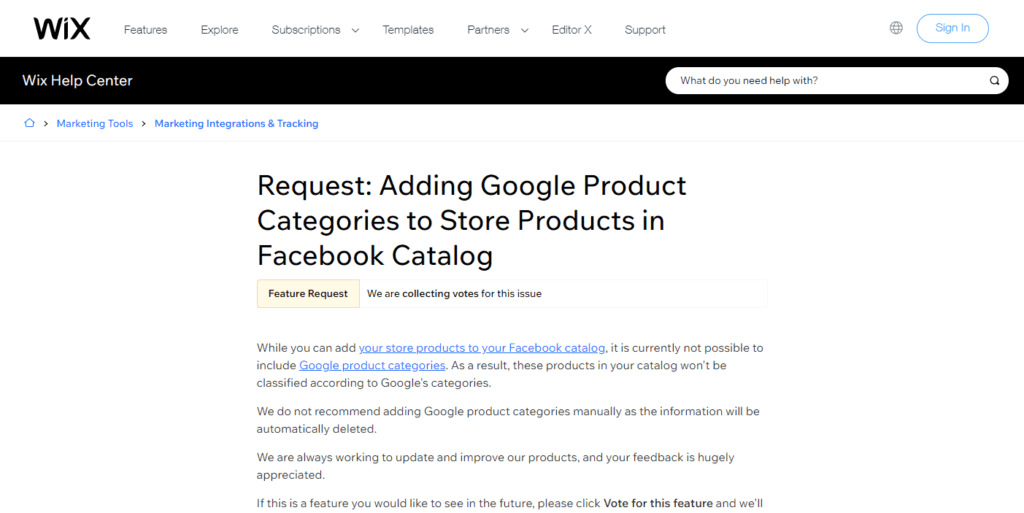 Request Adding Google Product Categories to Store Products in Facebook Catalog Help Center Wix.com Request Adding Google Product Categories To Store Products In Facebook Catalog Help Center Wix.com