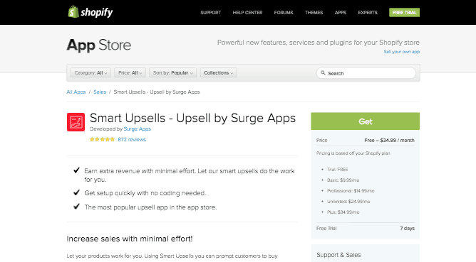 Smart Upsells Upsell by Surge Apps - Plugins de commerce électronique pour les boutiques en ligne - Shopify App Store Smart Upsells Upsell by Surge Apps - Plugins de commerce électronique pour les boutiques en ligne - Shopify App Store