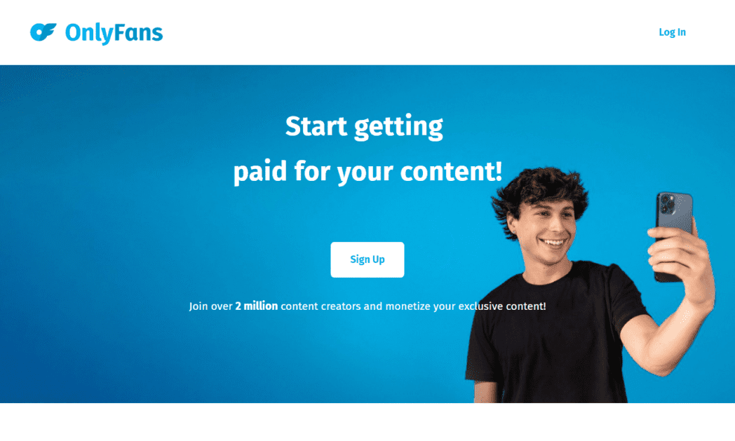start.onlyfans.com Screenshot OnlyFans Homepage