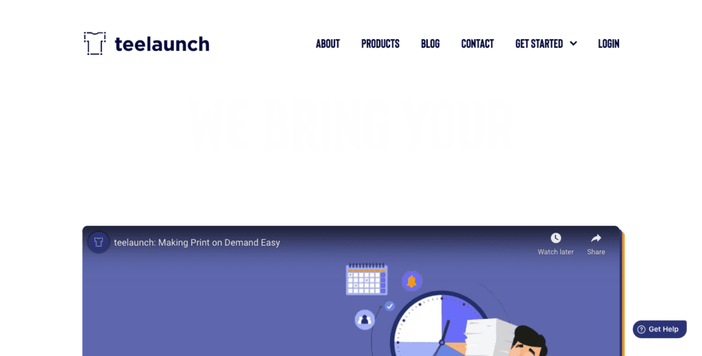 teelaunch.com Screenshot Teelaunch Review: Homepage