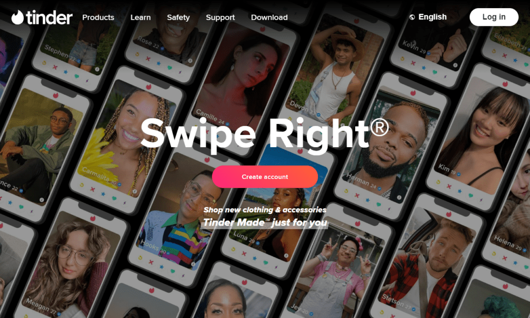 tinder.com Screenshot Tinder Homepage