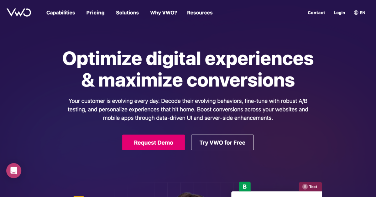 VWO 1 A B Testing Tool in the World Screenshot VWO 1 A B Testing Tool in the World Screenshot