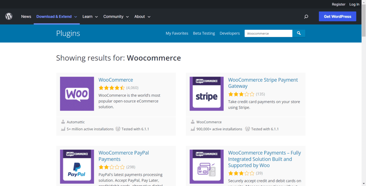 wordpress.org plugins search Woocommerce Screenshot WordPress WooCommerce Plugins