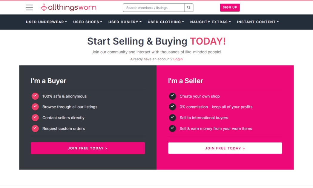 www.allthingsworn.com inscrivez-vousCapture d'écran Toutes les choses portées