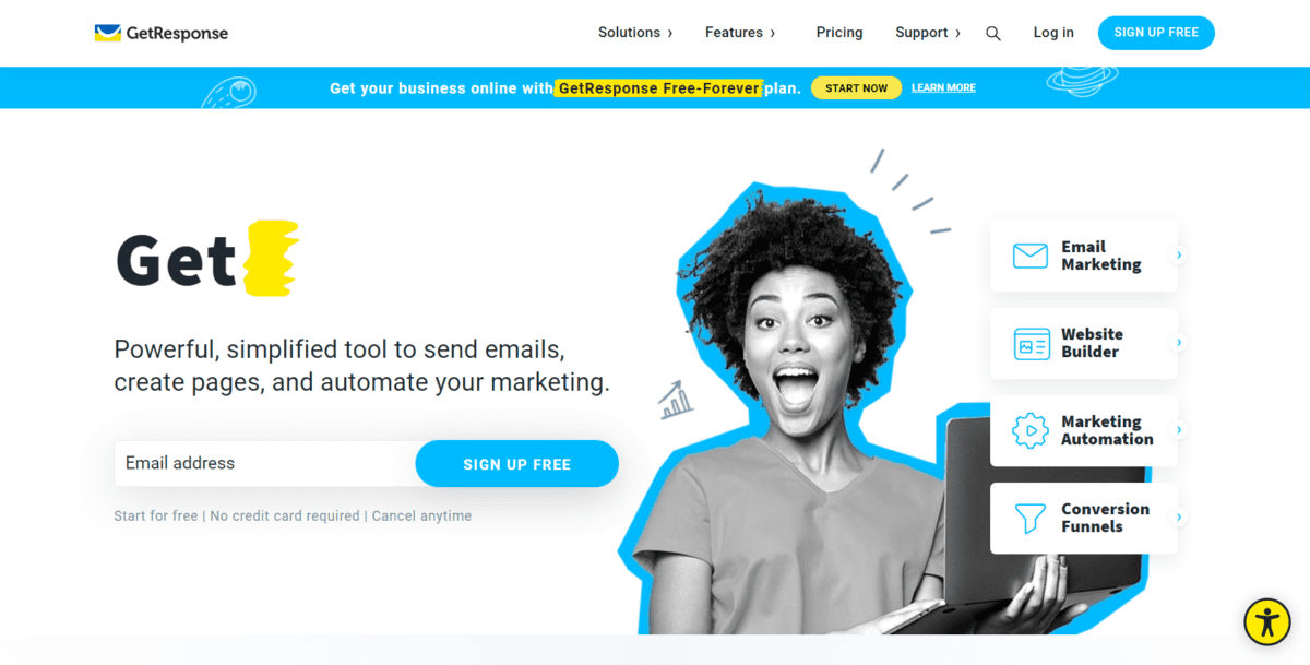 www.geresponse.com Capture d'écran GetResponse