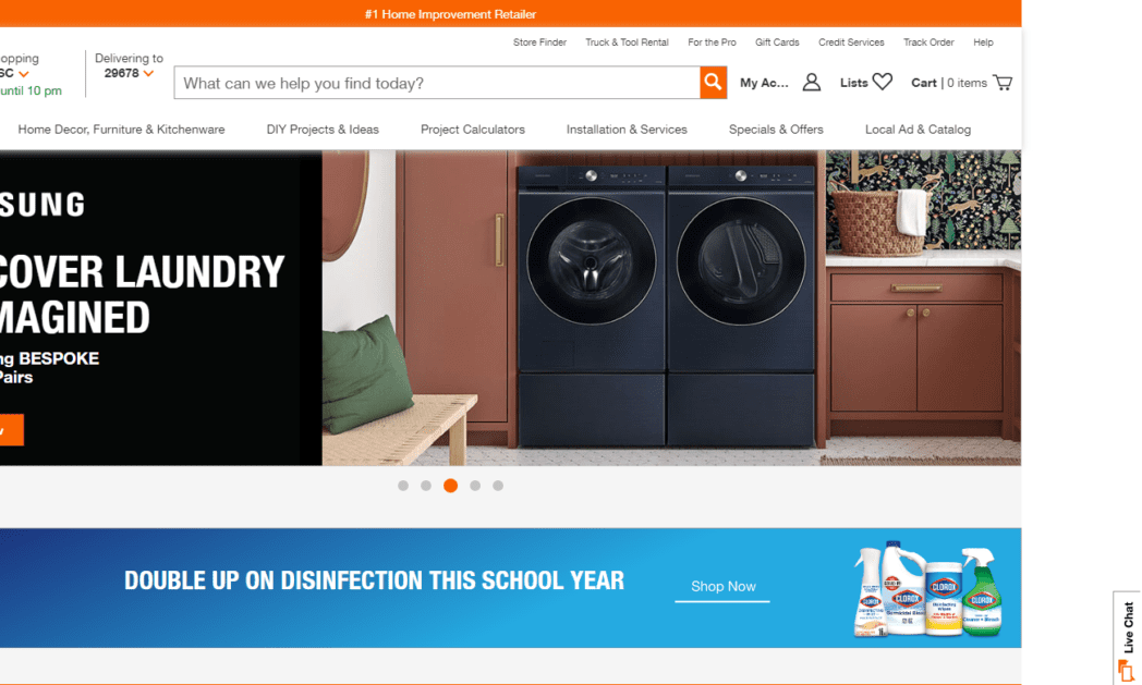 www.homedepot.com Screenshot Home Depot Homepage