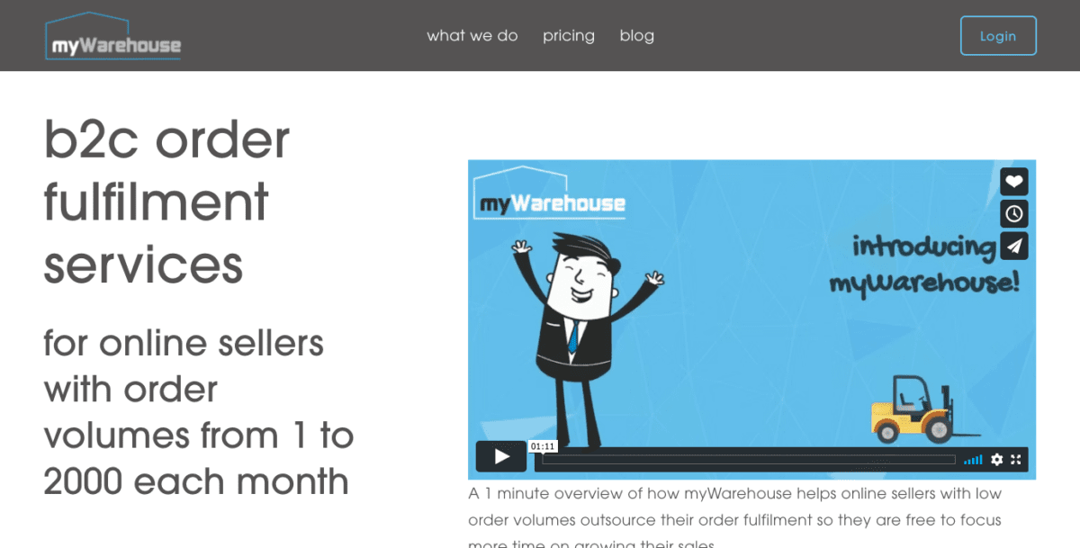 www.orderfulfilment.co .uk Screenshot myWarehouse