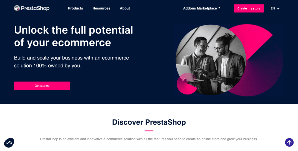 www.prestashop.com enScreenshot Prestashop Homepage 2022