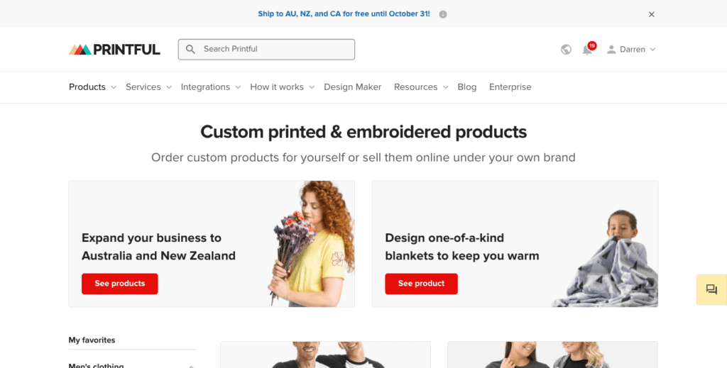 www.printful.com chemises pour hommes personnalisées t-shirt de base unisexe bella canvas 3001Screenshot 1 Produits imprimables
