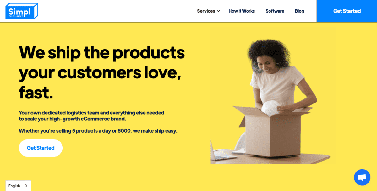www.simplfulfillment.com Screenshot Simpl Fulfillment Homepage